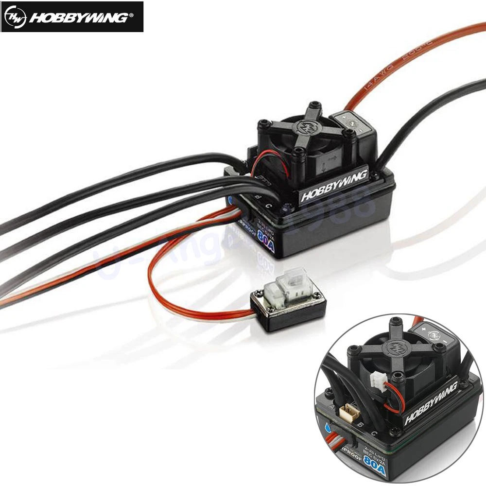 

Original Hobbywing EZRUN WP 80A SL brushless motor waterproof ESC WP-SC8 80A for 1/10 car