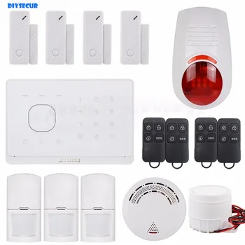 

DIYSECUR Application Control of Wireless GSM Home Burglar Alarm System, Smoke Sensor, Touch Screen, Wireless Flash Sensor M2G