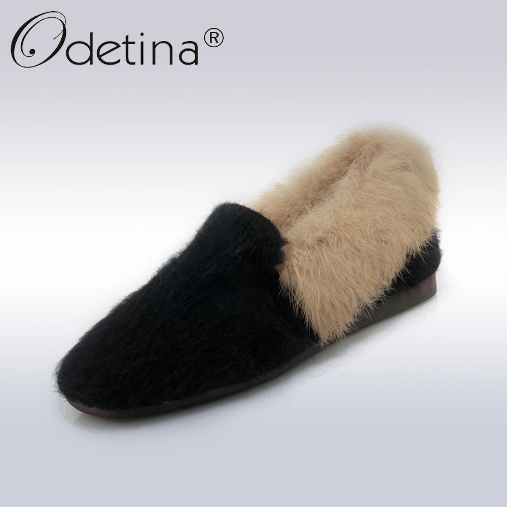 Billig Odetina Neue Mode Frühjahr Herbst Komfort Müßiggänger Frauen Schuhe Karree Flache Ferse Freizeit Slip Auf Schuhe Große Größe 31 44