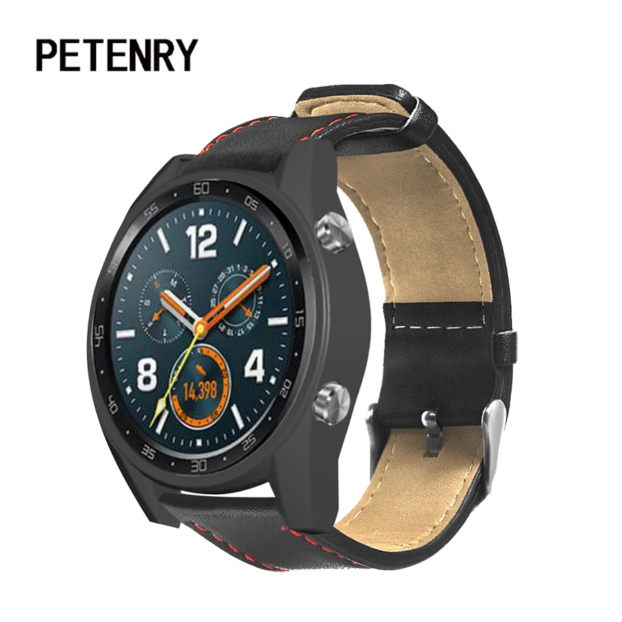 Ремешок для часов Huawei Watch GT кожаный браслет Amazfit Pace/Stratos сменный ремешок Samsung Galaxy 46