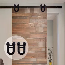 LWZH 14ft/15ft Modern Style Sliding Hardware Indoor Barn Door Double Horse Shaped Carton Steel Hardware Kits for Single Door LWZH 14ft/15ft Modern Style Sliding Hardware Indoor Barn Door Double Horse Shaped Carton Steel Hardware Kits for Single Door