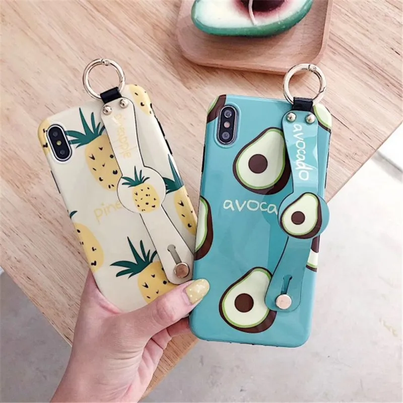 

Wrist Strap Phone Case For iphone X XR XS MAX IMD Soft TPU Back Cover Shell For Apple iphone 7 8 6 6S Plus Phone Holder Cases