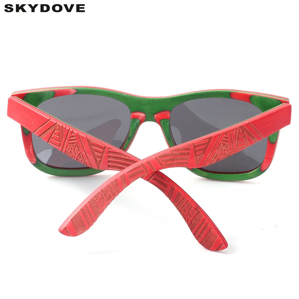 SKYDOVE Новый 100% реальные деревянные солнцезащитные очки для скейтборда