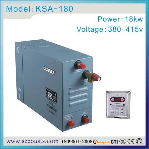 

CE approval 18kw 380v automatic wet steam bath generaror for steam room