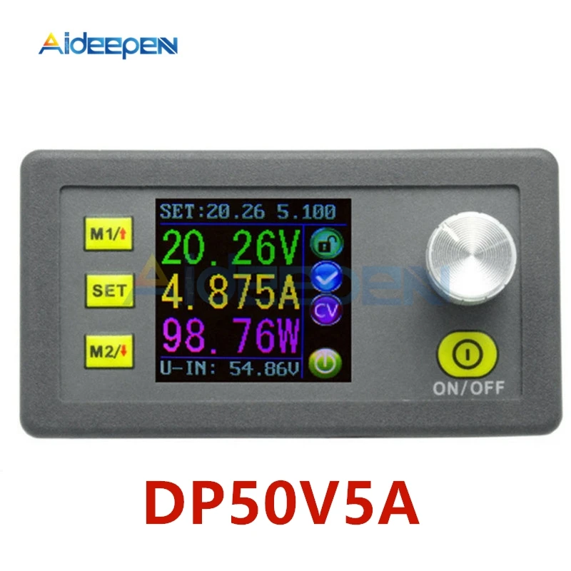 

1Pcs DP50V5A Constant Voltage Current Step-down Programmable Power Module Buck Voltage Converter Color LCD Voltmeter