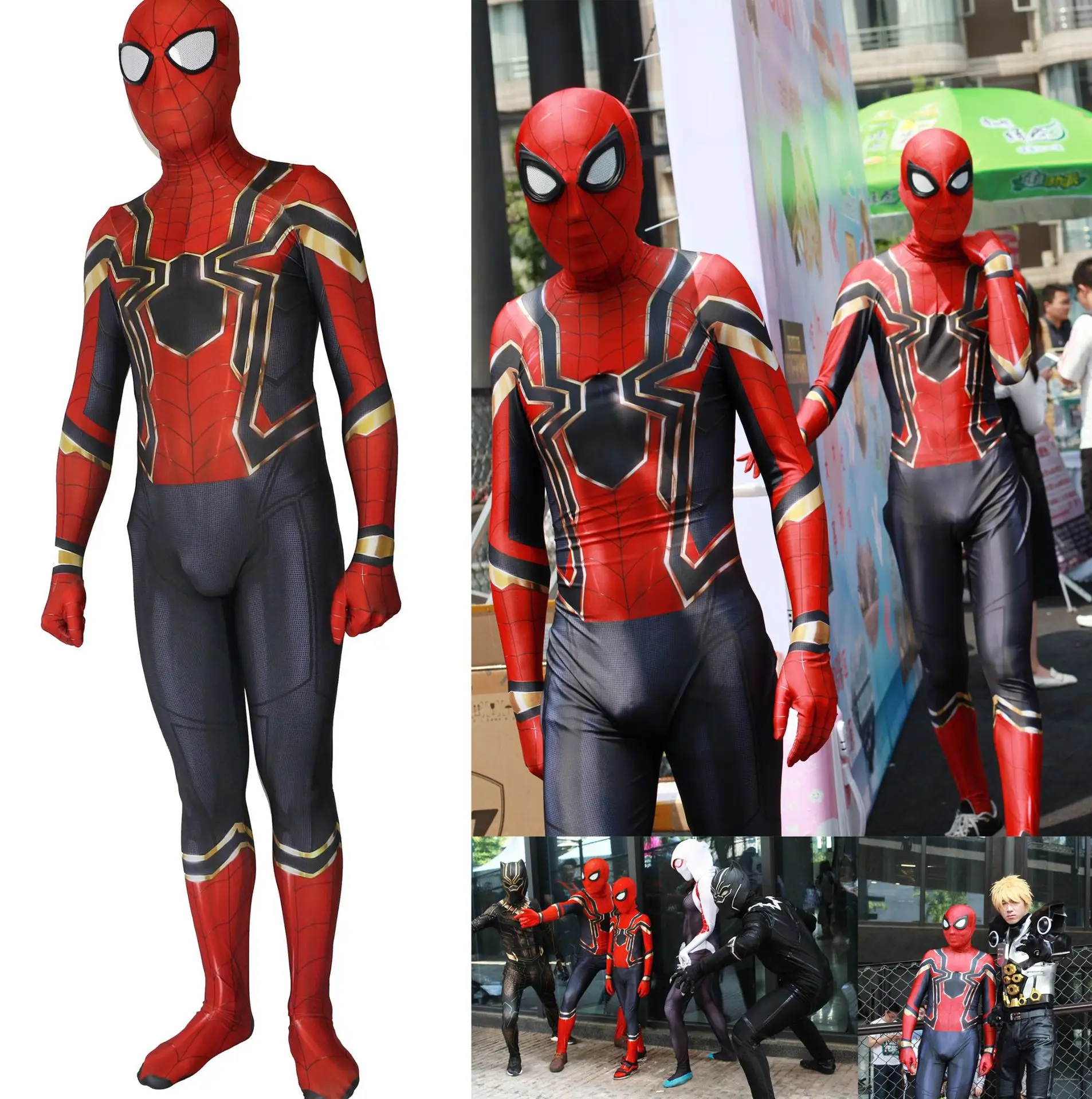 Spiderman Costume Avengers Infinity War Iron Bodysuit Cosplay Avengers Spider Man Superhero Peter Parker Bodysuit Suit Jumpsuits