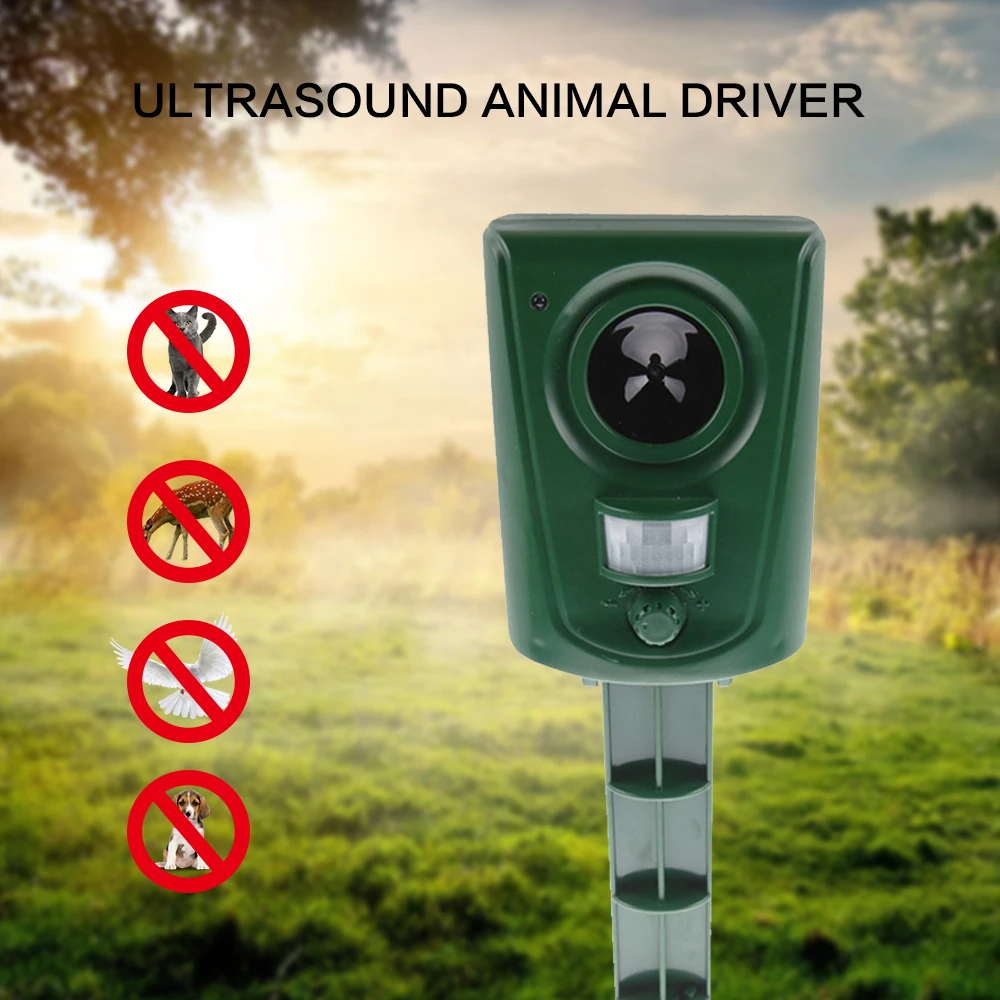 

Outdoor Garden Ultrasonic Pest Repeller Mice Rat Bird Bat Fox Dog Cat Repeller Repellent Animal Deterrent Chaser Pest Control