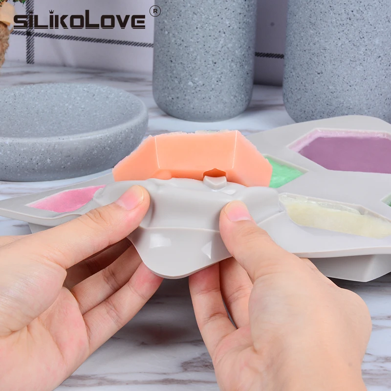 Силиконовая форма SILIKOLOVE стандартная 6 ячеек легко снимается мыло ручной работы