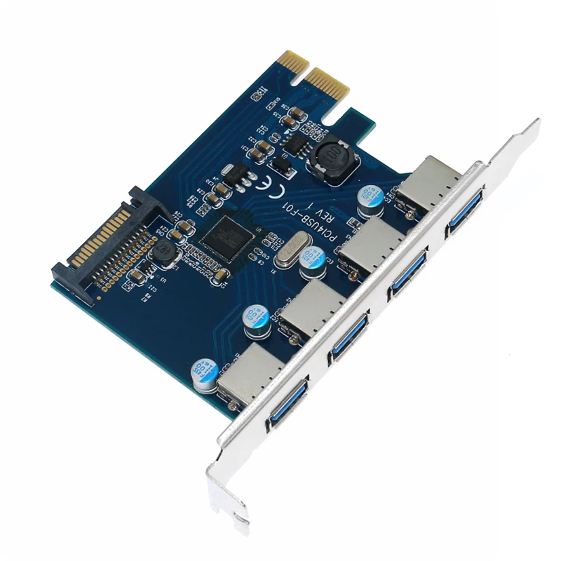 PCIE на 4 порта USB 3,0 PCI-e адаптер PCI Express USB 3,0 4 порта концентратор 5,0 Гбит/с 19Pin FL1100 чипсет поддержка WIN10 WIN8 MAC OS