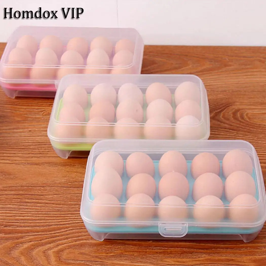 

New Kitchen Egg Storage Box Organizer Refrigerator Storing Egg 15 Egg Organizer Container Storage Egg Refrigerator Storage Case