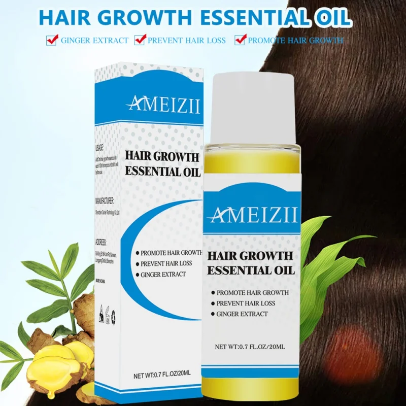 

Hair Growth Essential Oil Organic Ginger Extract Hair Loss Care Serum Dense Treatment Essence 20ML