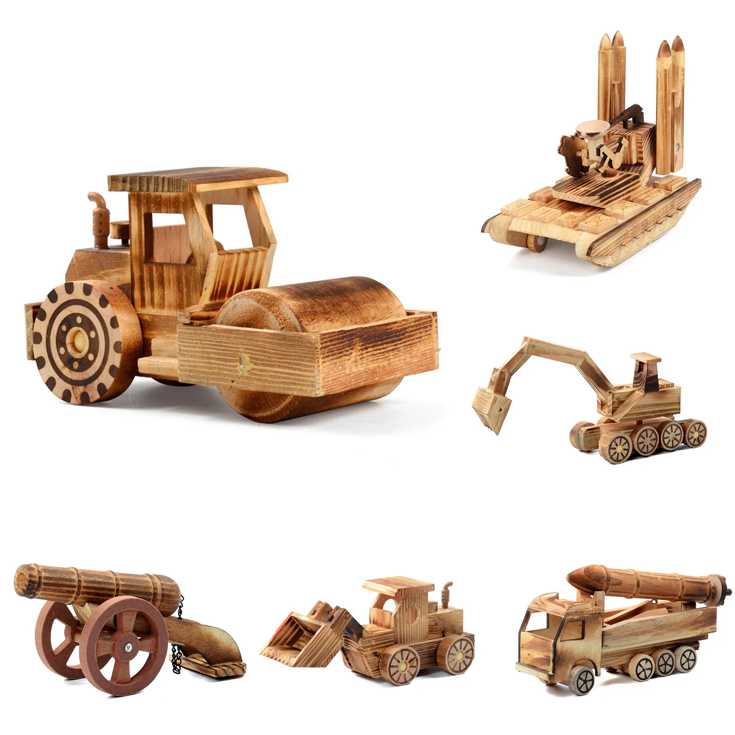 

Boy Wooden Cannon Car Mold Kit Toys For Children Assembled diy 3D Block Cars For Kids Bricks Toys Boys