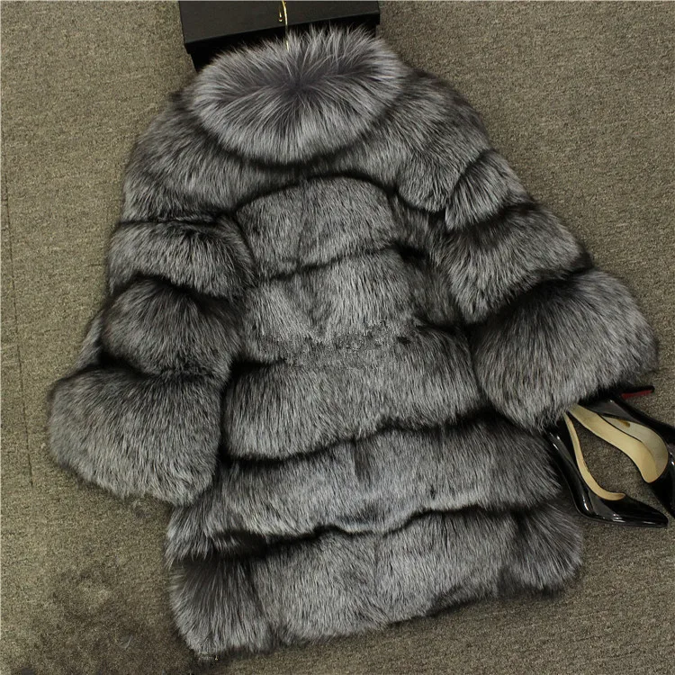 Lisa Colly Women Winter Coat Jacket New Faux Fur Long Coat Jacket Fur Coat Overcoat Thick Warm Outerwear Fox Fur Coat Jacket