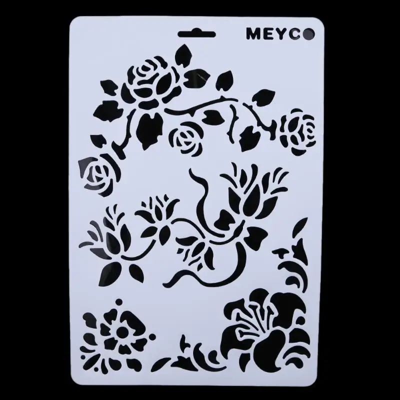 

6Pcs/set Flower Lace Pattern Layering Stencils for Wall Painting DIY Scrapbooking Photoalbum Decor Card Drawing Pochoir Template