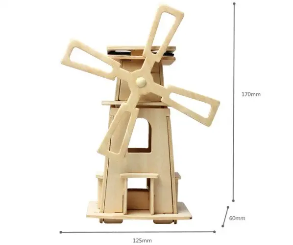 Robotime деревянная игрушка 3D модель головоломка собрана вместе плоские солнечная мельница DIY окружающей двигателя 1 шт - Цвет: style 3