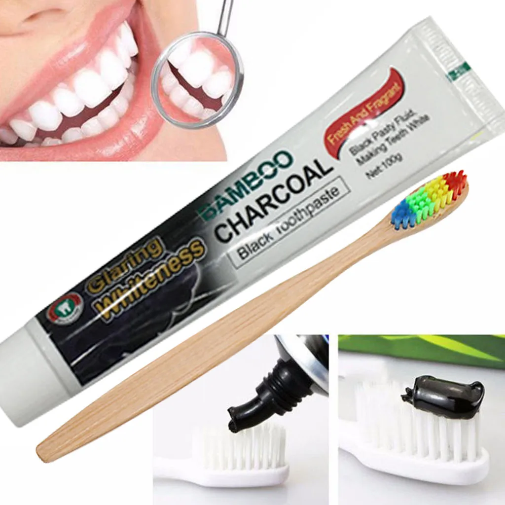 Активированная угольная зубная паста черные зубные пасты удаление пятен отбеливание зубов паста для зубов Гигиена полости рта#1