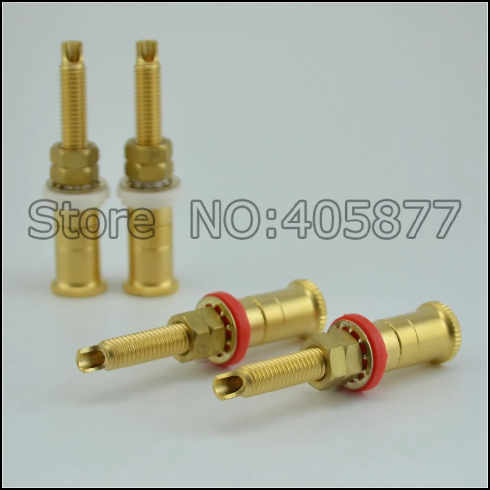 

4PCS HIFI Copper Gold plated binding post Speaker/amplifier terminals/connector