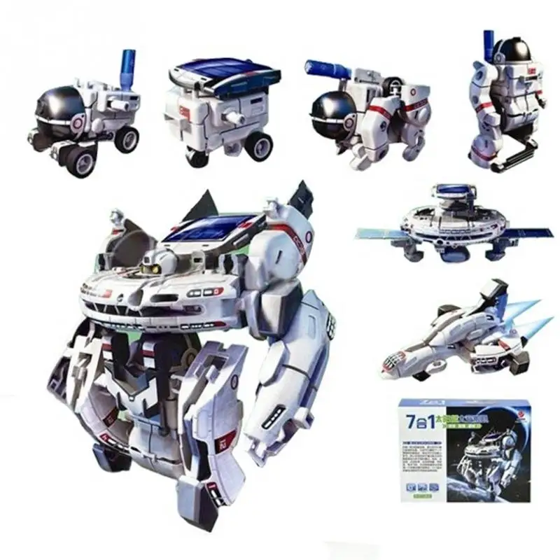 

[DROP SHIPPING]2019 New 3D DIY Solar Powered 7 In 1 Solar Power Space Fleet Pattern Building Block Assembling DIY for Kids Gift