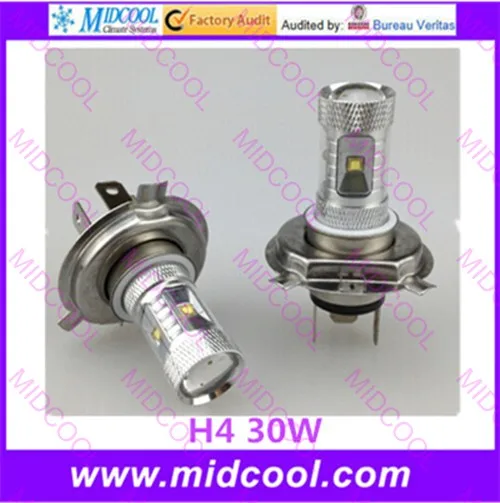 

2 pcs a lot H4-30W High Power white Projector Fog Daytime HeadLight LED foglamp light bulb