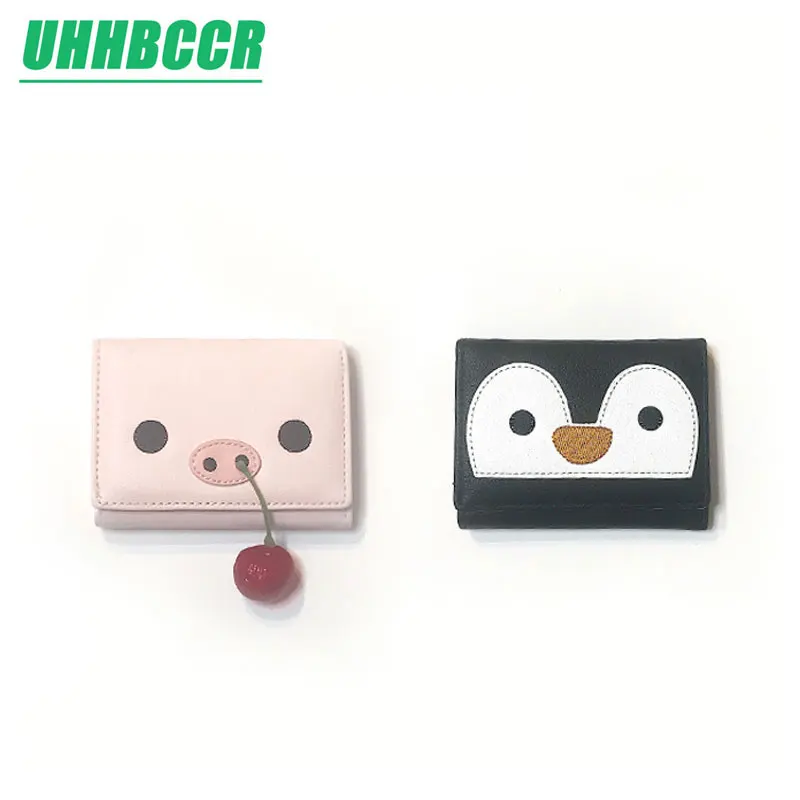

UHHBCCR Women Small Wallet Cartoon Pig Cute Coin Purse Hasp Card Holder Womens Wallets and Purses Female Wallets Famous Brand