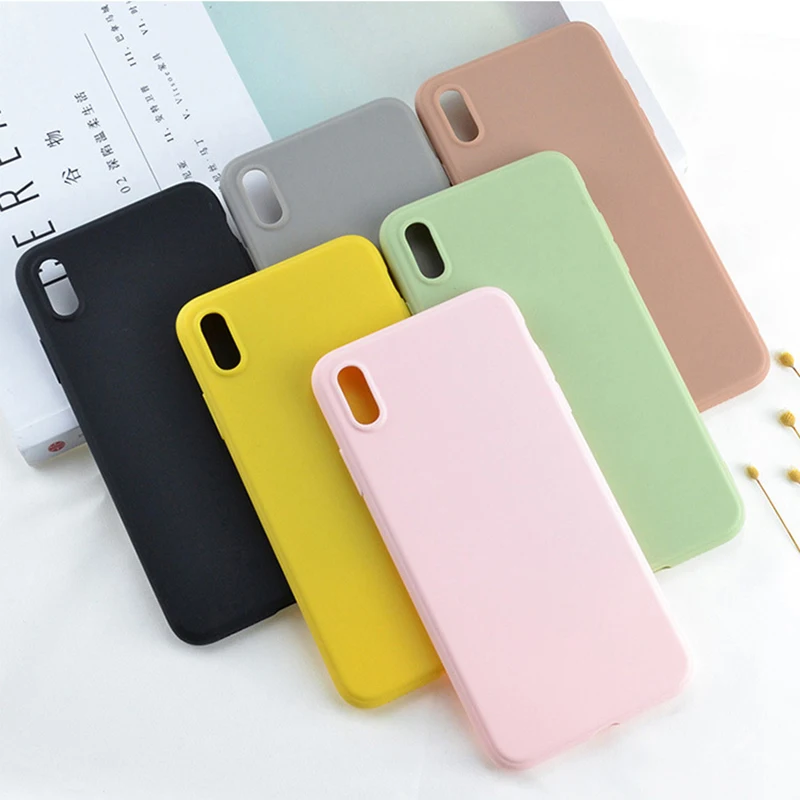 

CePhone Case TPU for iPhone X XS Max XR 6 6S 7 8 Plus Case Cover Ultra Thin Holder Soft Pure Color for Apple Phone Simple Slim