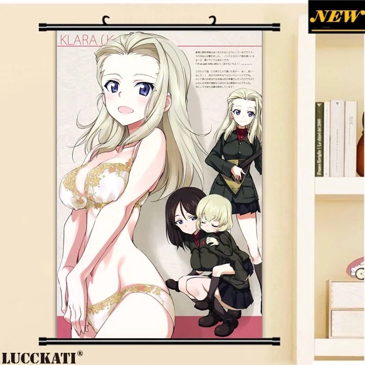 preço Meninas und Panzer sexy loli lolita bra cleavage uniforme imagem mural poster pano dos desenhos animados anime parede de rolagem pintura da lona