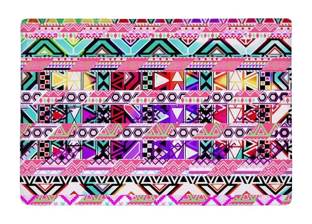 Floor Mat Pink Abstract geometric Bright Andes Wave Pattern Print Non slip Rugs Carpets For font