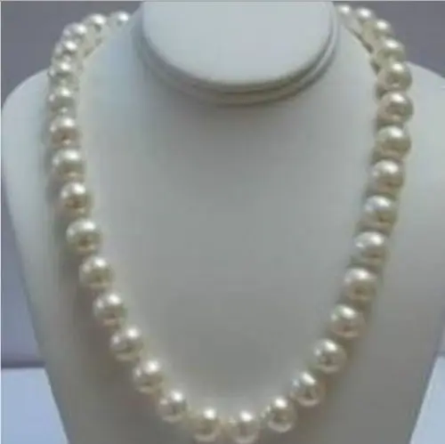 

20" 10-11MM REAL SOUTH SEA WHITE PEARL NECKLACE 14k/20 gold clasp