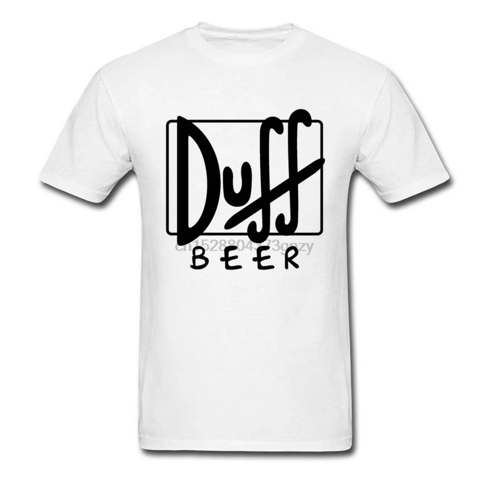 

Casual Tees Duff Beer Biere Image White Tops Shirt New Arrival Crewneck Loose Fashion Brand Tee Shirt For Men Drop Shipping