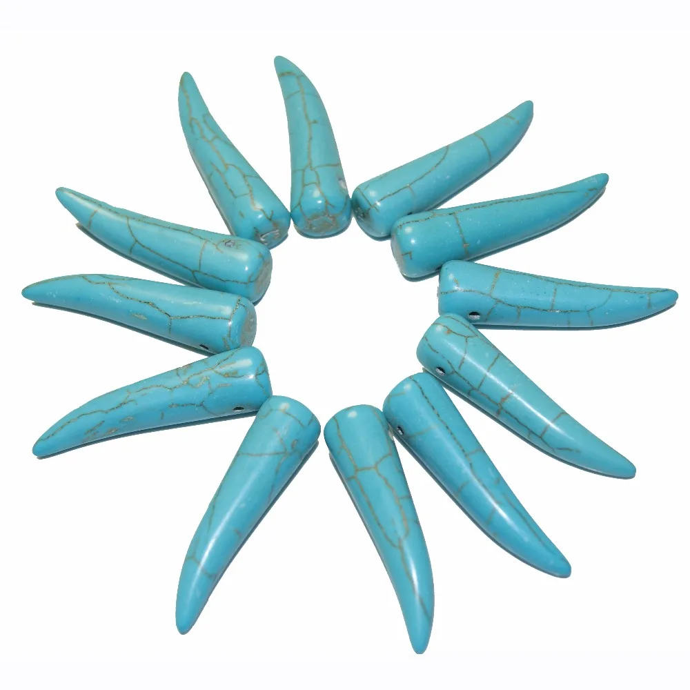 

20 Piece/ Lot Natural Stone Beads Tusk Shaped Pendant DIY Handmade Jewelry Materials Jewelry Making Materials Free Delivery