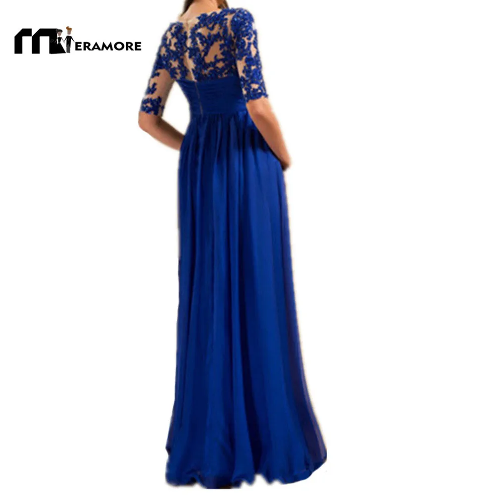 A-line-Empire-Royal-Blue-Long-Evening-Gown-2016Crystal-Half-Sleeve-Chiffon-Prom-Dresses (1)