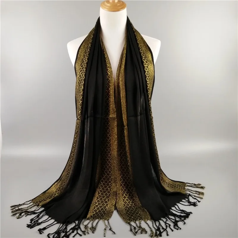 

M10 Hot sell female glitter lurex shawls muffler headband shimmer popular hijab muslim scarves/scarf
