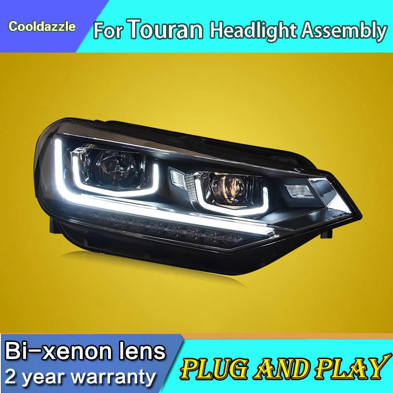 

For Volkswagen Tiguan LED Headlight Assembly Bi-Xenon Projector Lens 2016-2017 Year