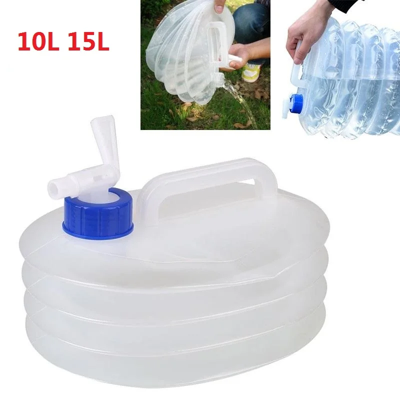 

10L/15L PE Outdoor Foldable Collapsible Transparent Water Bag Bicycle Camping Hiking Climbing Outdoor Drinking Water Bag