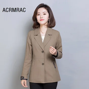 

ACRMRAC Women jacket Slim spring autumn Solid color Coats Long sleeve jacket Women 1916