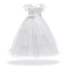 Free Shipping Ankle Length Girl Party Dress 2019 New Arrival Ivory Flower Girl Dresses For Weddings Kids Ball Gown Short Sleeves Free Shipping Ankle Length Girl Party Dress 2019 New Arrival Ivory Flower Girl Dresses For Weddings Kids Ball Gown Short Sleeves