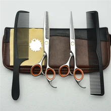 4 шт. набор 5,5 ''/6'' индивидуальный логотип профессиональные человеческие волосы Парикмахерские ножницы для резки филировочные ножницы C1008