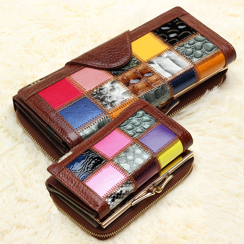  Hot 2016 New Arrival Fashion Long Genuine Leather Women Wallets Casual Short Lady Purses Vintage Multi Slot Card Holder carteira 