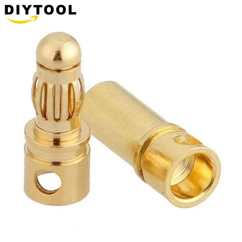 

10Pair 3.5mm Gold-plated Bullet Banana Plug Connector for ESC Motor Battery Connector male female bullet connectors plug
