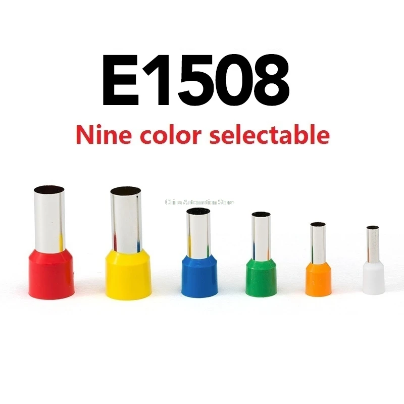 

E1508 Tube insulating Insulated terminals 1.5MM2 100PCS/Pack Cable Wire Connector Insulating Crimp Terminal Connector E-
