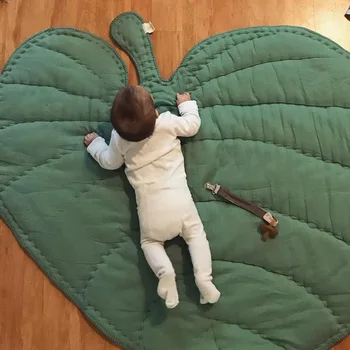 

95CM Leaf shape Cotton Baby Playmats Kids Rug Floor Mat Carpet Game Mat Baby Infant Activity Play Leaf like Mat Tapete