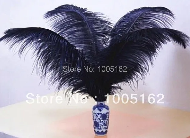 

Free Shipping 100 pcs 14-16inch(35-40cm) Black Ostrich Feathers for Home Wedding centerpiece