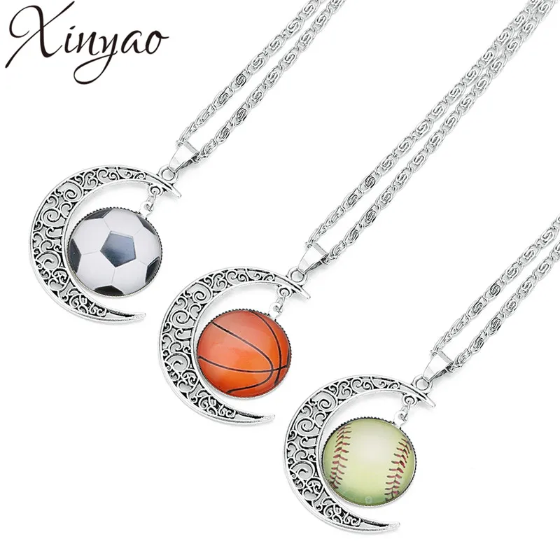 XINYAO الأزياء الرياضية كرات كرة السلة/الرجبي/البولينج/البيسبول المعلقات القلائد القمر سحر القلائد صالح الرجال النساء F7390