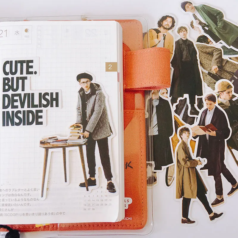 

14pcs men's fashion magazine decoration sticker DIY planner diary scrapbooking album sticker escolar
