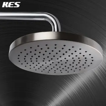 

KES J201-2 Extra Large 8-Inch Drenching Rain Fall Shower Head Fixed Mount with Swivel 1/2 Metal Ball Connector, Brushed Nickel