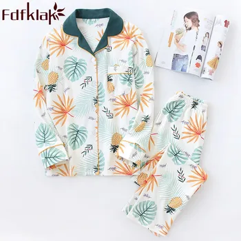 

Pyjama Femme Coton Pijamas Women Night Suit Pyjamas Women Long Sleeve Cotton Sleepwear Pajama Set Female Spring 2019 Fdfklak