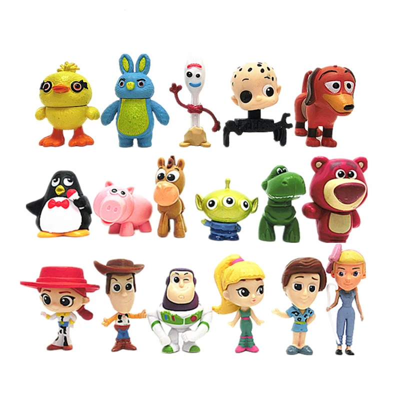 

17pcs Toy Story 4 Cartoon Figure Dolls Woody Jessie Buzz Lightyear 4-5cm PVC Toys Story Model KidToy Gift