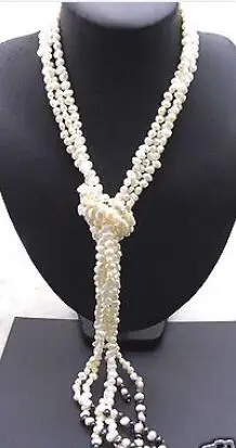 

Free Shipping>>new hot Amazing! 6-7mm Natural White baroque Fresh water Pearls Necklace 3 strand X45