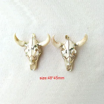 

5PCS/lot Gold color horn cattle Tau ivory Pendant, Longhorn bull oxhead Pendant for DIY jewelry necklace making PD167