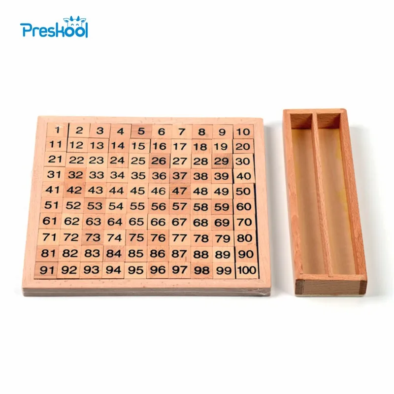 Montessori mathématique 100 cent conseil 20 cm * 20 cm éducation préscolaire formation enfants jouets Brinquedos Juguetes